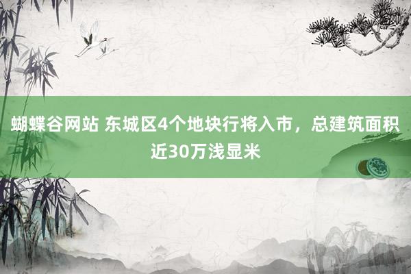 蝴蝶谷网站 东城区4个地块行将入市，总建筑面积近30万浅显米