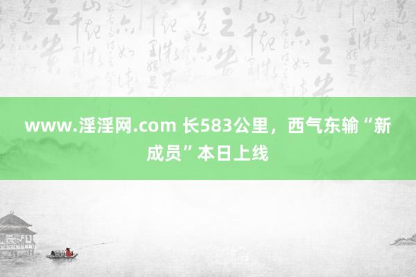 www.淫淫网.com 长583公里，西气东输“新成员”本日上线