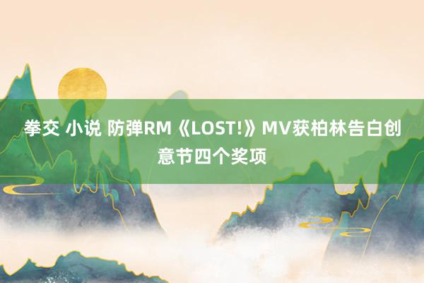 拳交 小说 防弹RM《LOST!》MV获柏林告白创意节四个奖项