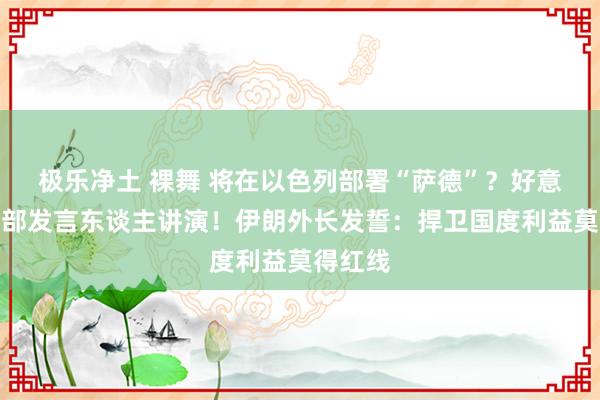 极乐净土 裸舞 将在以色列部署“萨德”？好意思国防部发言东谈主讲演！伊朗外长发誓：捍卫国度利益莫得红线