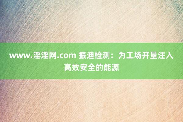 www.淫淫网.com 振迪检测：为工场开垦注入高效安全的能源