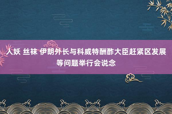 人妖 丝袜 伊朗外长与科威特酬酢大臣赶紧区发展等问题举行会说念