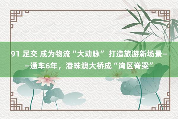 91 足交 成为物流“大动脉” 打造旅游新场景——通车6年，港珠澳大桥成“湾区脊梁”