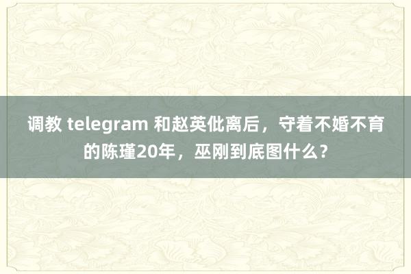 调教 telegram 和赵英仳离后，守着不婚不育的陈瑾20年，巫刚到底图什么？