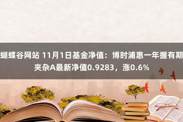 蝴蝶谷网站 11月1日基金净值：博时浦惠一年握有期夹杂A最新净值0.9283，涨0.6%