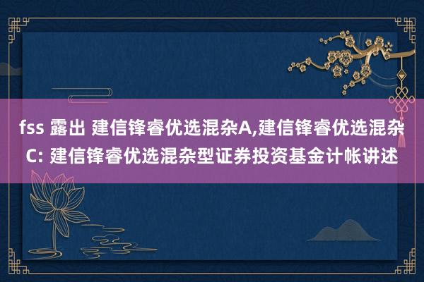 fss 露出 建信锋睿优选混杂A，建信锋睿优选混杂C: 建信锋睿优选混杂型证券投资基金计帐讲述