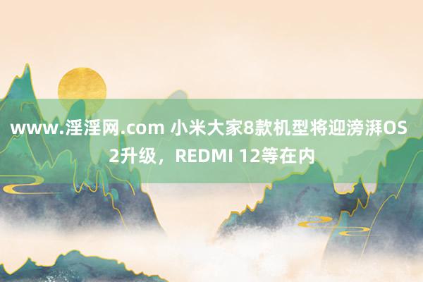 www.淫淫网.com 小米大家8款机型将迎滂湃OS 2升级，REDMI 12等在内