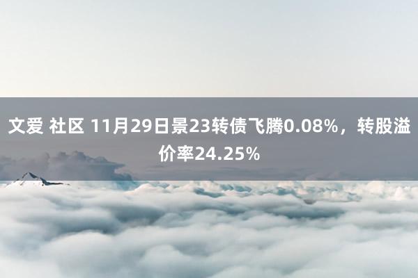 文爱 社区 11月29日景23转债飞腾0.08%，转股溢价率24.25%