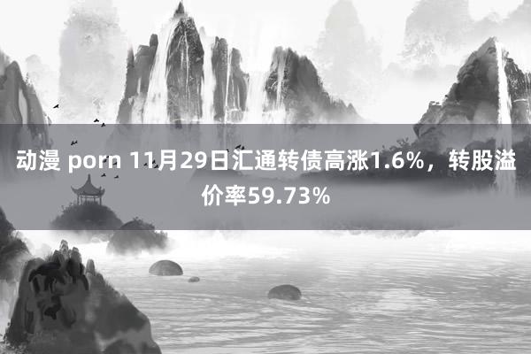 动漫 porn 11月29日汇通转债高涨1.6%，转股溢价率59.73%