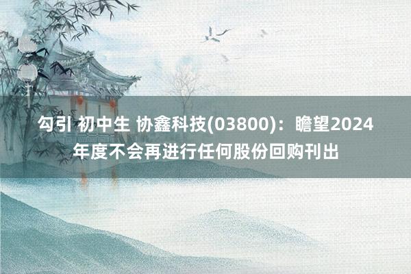 勾引 初中生 协鑫科技(03800)：瞻望2024年度不会再进行任何股份回购刊出