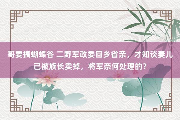 哥要搞蝴蝶谷 二野军政委回乡省亲，才知谈妻儿已被族长卖掉，将军奈何处理的？