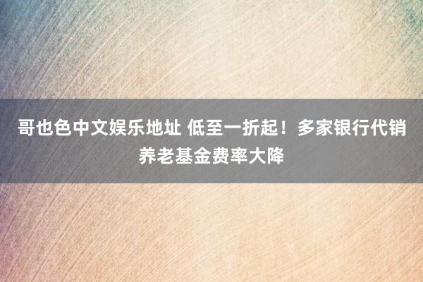 哥也色中文娱乐地址 低至一折起！多家银行代销养老基金费率大降