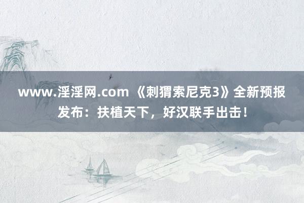 www.淫淫网.com 《刺猬索尼克3》全新预报发布：扶植天下，好汉联手出击！