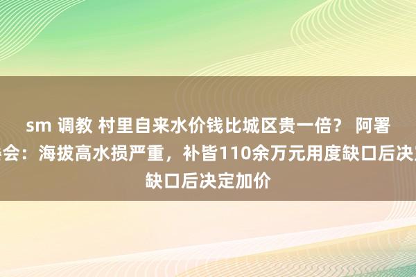 sm 调教 村里自来水价钱比城区贵一倍？ 阿署达村委会：海拔高水损严重，补皆110余万元用度缺口后决定加价