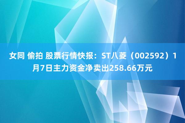 女同 偷拍 股票行情快报：ST八菱（002592）1月7日主力资金净卖出258.66万元