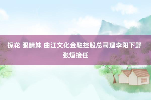 探花 眼睛妹 曲江文化金融控股总司理李阳下野 张烜接任