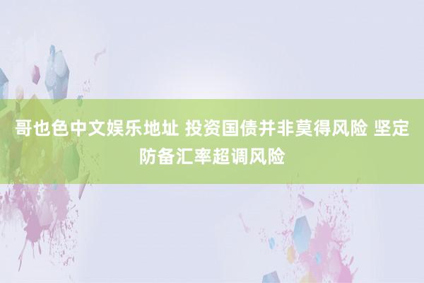 哥也色中文娱乐地址 投资国债并非莫得风险 坚定防备汇率超调风险